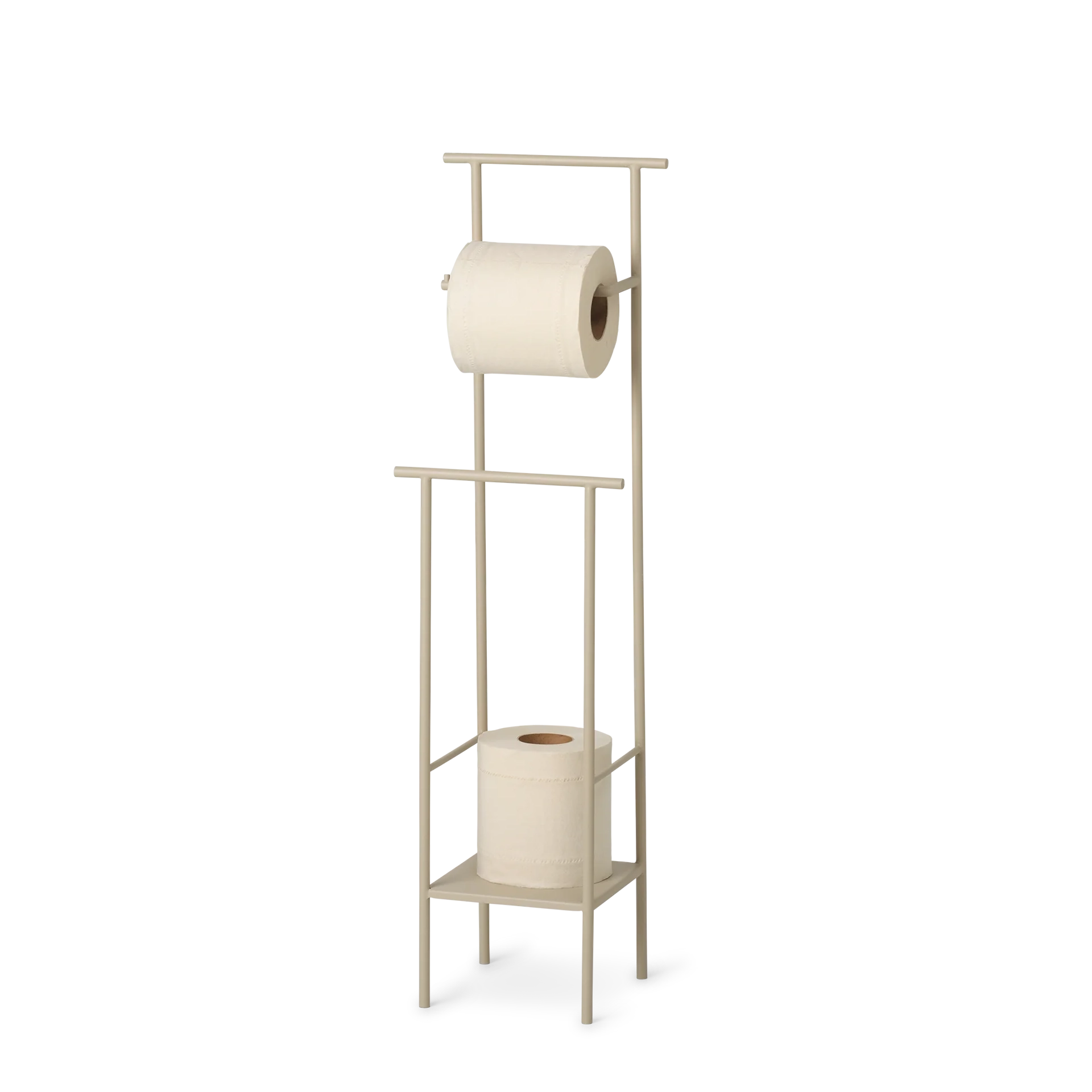 NearMoon Toilettenpapier-Organizer Ständer - Freistehend, Für 3 Rollen, Mit Holz-Sockel, Aus Metall Für Bad & Küche